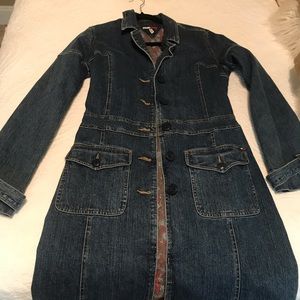Long jean jacket!
